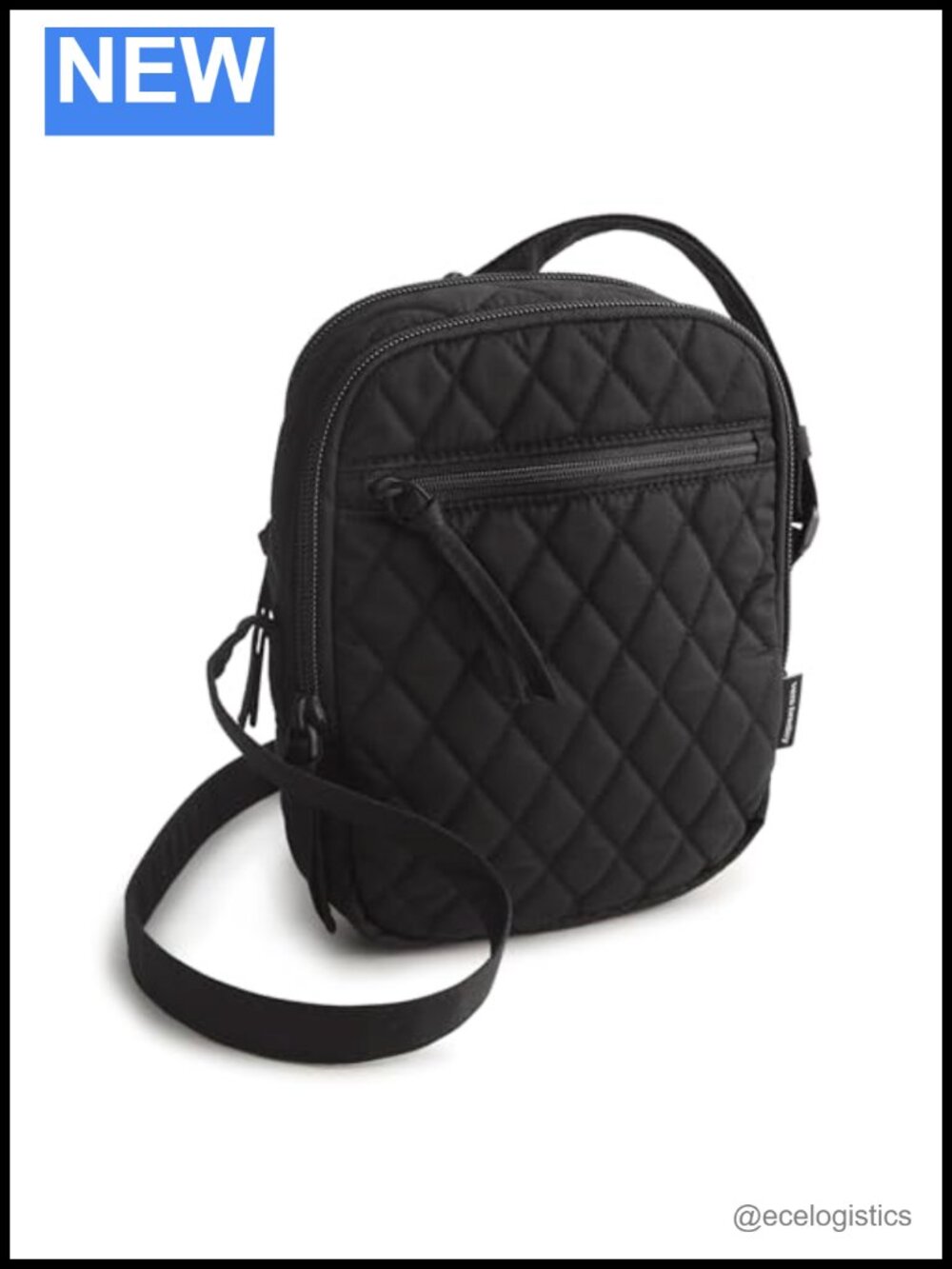 Premium Cotton Quilted Crossbody Bag with Zip Closures